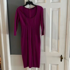 Victoria Secrets long sleeve scoop neck dress in fuchsia with zipper up back